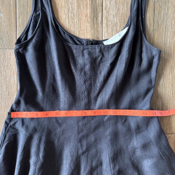 ASTR the label black linen blend fit and flare midi dress size small - Picture 7 of 11
